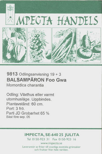 Karela, Foo Gwa, Momordica charantia </i>L.<i>