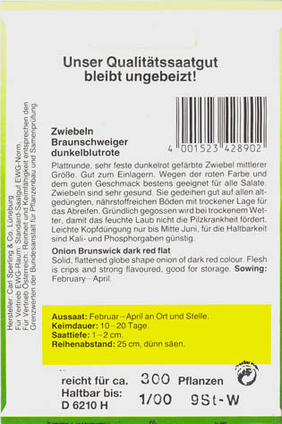 Kepalg, Braunschweiger dunkelblutrote, Allium cepa </i>L.<i>