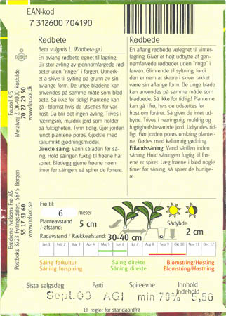 Rdbede, Forono, Beta vulgaris </i>L. var.<i> vulgaris